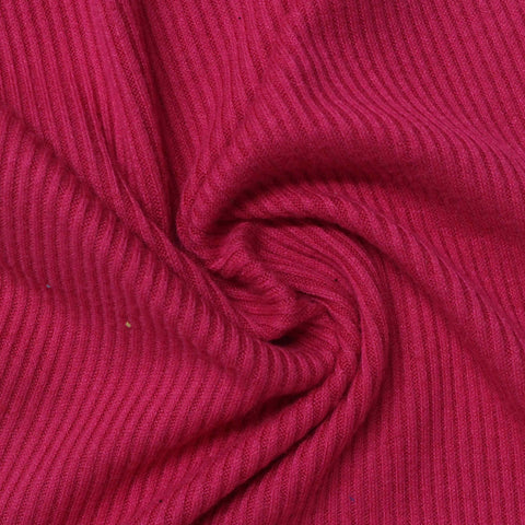 Magenta Rib Knit, Viscose-Poly