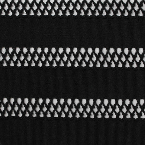Black Horizontal-Stripe Jacquard, Polyester, 184 gsm