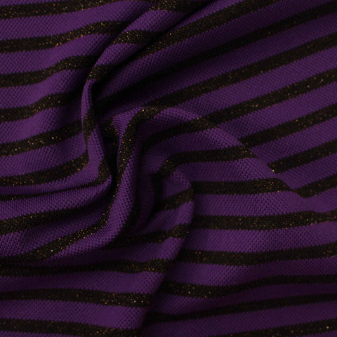 Purple Horizontal-Stripe Chunky Knit, Poly-Nylon