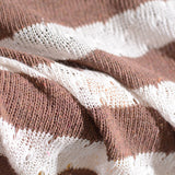 White Stripes Chunky Knit, Poly-Cotton — photo 3