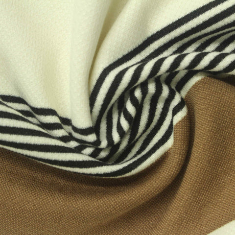 Black Stripes Knit, Cotton-Poly, 280 gsm