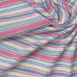 Pink Stripes Rib Knit, Viscose — photo 3