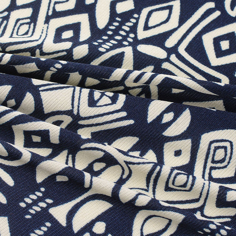 Navy Abstract Knit, Polyester