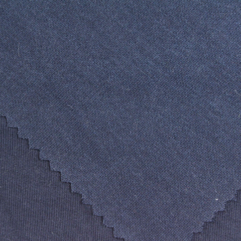 100% Cotton Interlock Knit Fabric, 310 gsm, 163 cm — Navy