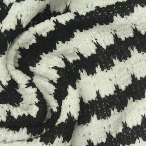 Striped 100% Polyester Chenille Fabric, 350 gsm, 170 cm — White