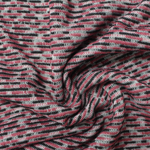 Pink Horizontal-Dash Pointelle Knit, Poly-Cotton