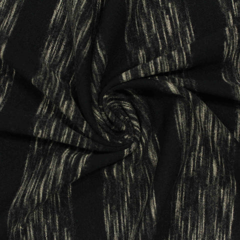 Black Marl Jersey Knit, Poly-Viscose, 185 gsm