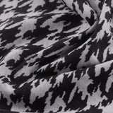 Black Houndstooth Interlock Knit, Polyester — photo 3