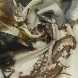 Brown Abstract Warp Knit, Polyester — photo 3