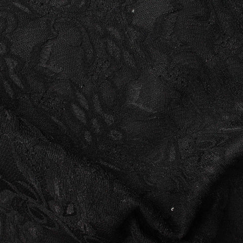 Black Tone-on-Tone Floral Ponte Knit