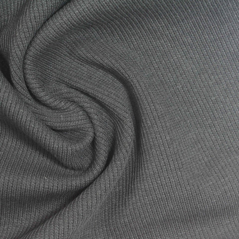 Grey Ribbed Rib Knit, Cotton