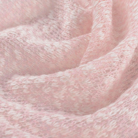 Light Pink Marl Chunky Knit, Poly-Cotton, 189 gsm