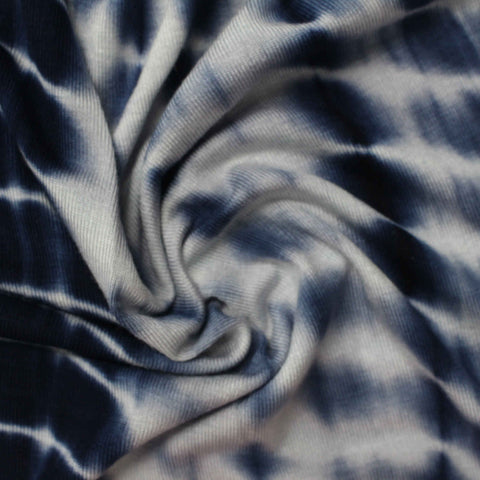 Indigo Abstract Jersey Knit, Viscose