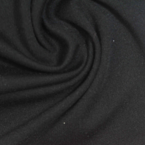 Polyester Stretch Ponte Knit Fabric, 280 gsm, 160 cm — Black