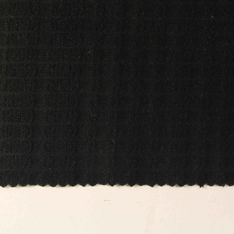 Jacquard 100% Cotton Jersey Knit Fabric, 290 gsm, 165 cm — Black