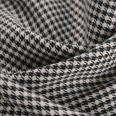 Black Houndstooth Jacquard, Polyester, 202 gsm