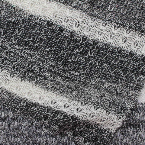 Heathered Black Horizontal-Stripe Jersey Knit