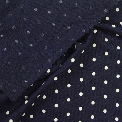 White Dots Jersey Knit, 182 gsm