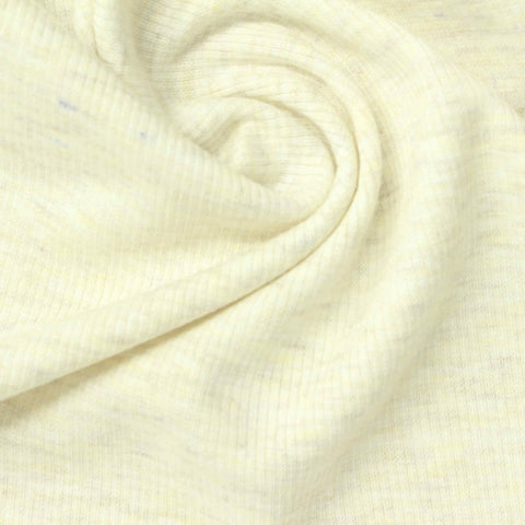 Light Yellow Marl Rib Knit, Polyester, 280 gsm