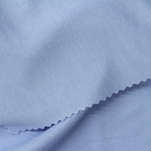 Viscose Polyester Piqué Knit Fabric, 200 gsm, 155 cm — Blue