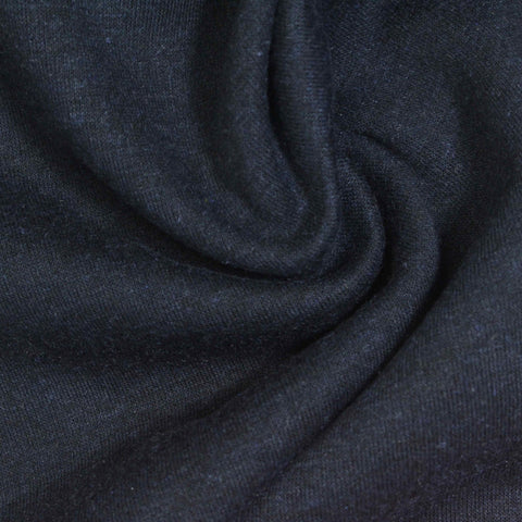 Black Ribbed Rib Knit, Poly-Cotton
