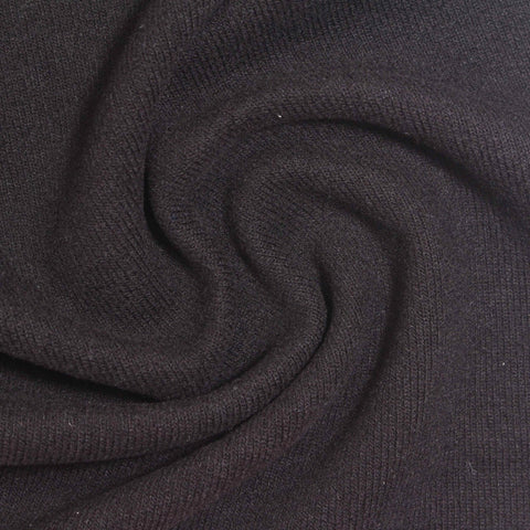 Brushed Viscose Acrylic Stretch Rib Knit Fabric, 310 gsm, 188 cm — Grey