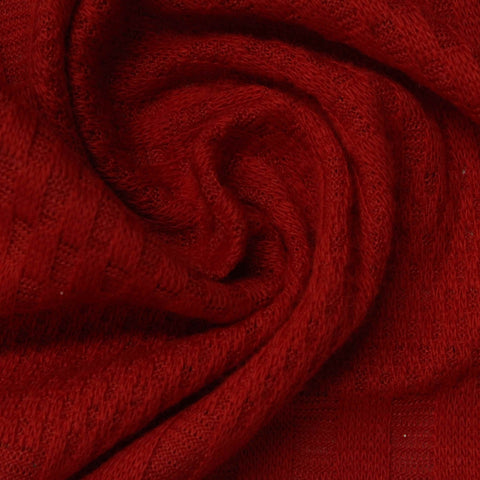 Jacquard Pointelle Knit Fabric, 170 gsm — Red