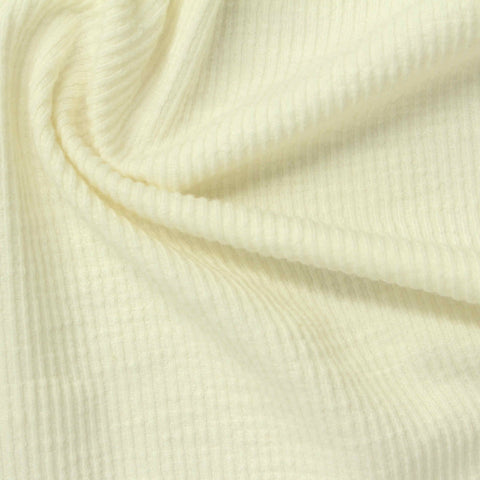 Slub Polyester Cotton Stretch Jersey Knit Fabric, 228 gsm, 164 cm — Beige