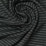 White Horizontal-Stripe Jersey Knit, Polyester — photo 3