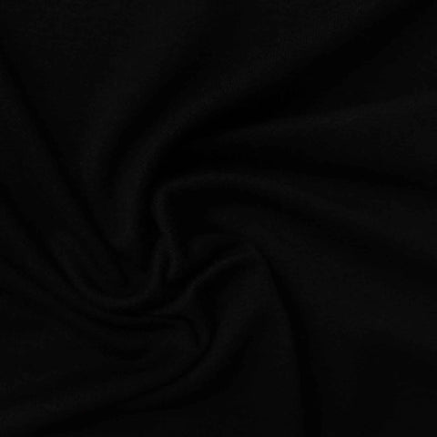 Brushed Viscose Stretch French Terry Fabric, 180 gsm, 180 cm — Black