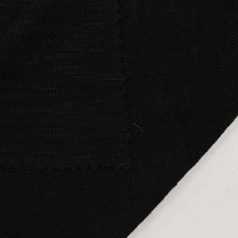 Viscose Polyester Stretch Chunky Knit Fabric, 245 gsm, 160 cm — Black