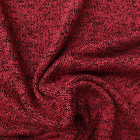 Red Marl Chunky Knit, Viscose-Poly, 200 gsm