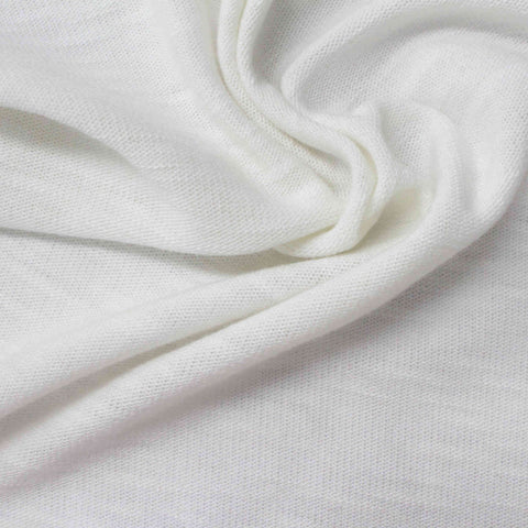 Cotton Viscose Blend Chunky Knit Fabric, 200 gsm, 155 cm — White