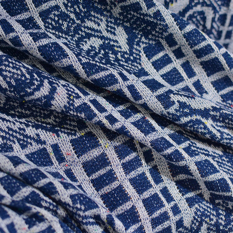 Blue Floral Chunky Knit, Viscose