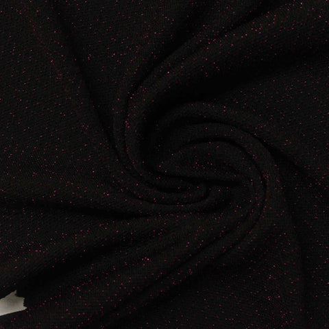 Black Marl Interlock Knit, Polyester, 170 gsm