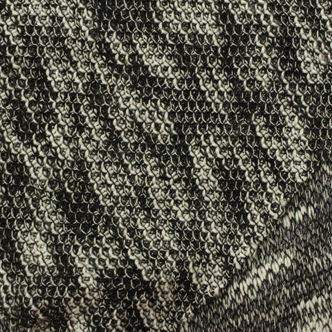 Jacquard Slub Cotton Polyester Chunky Knit Fabric, 175 gsm, 160 cm — Black