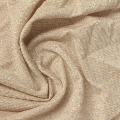 Beige Marl Jersey Knit, Poly-Metallic