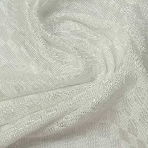 White Tone-on-Tone Jacquard, Polyester, 180 gsm, 140 cm