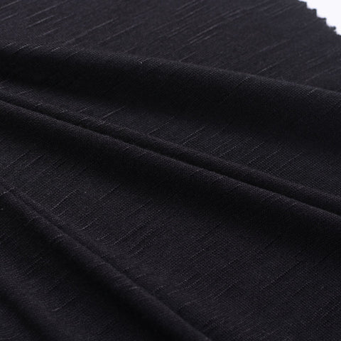 Slub 100% Viscose Knit Fabric, 168 gsm, 155 cm — Black