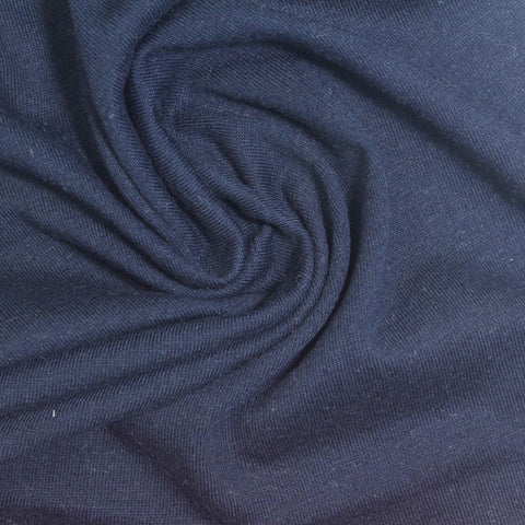 Navy Marl Jersey Knit, Poly-Cotton, 150 gsm