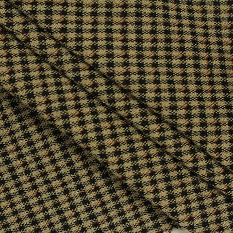 Black Houndstooth Jacquard, Poly-Viscose, 420 gsm
