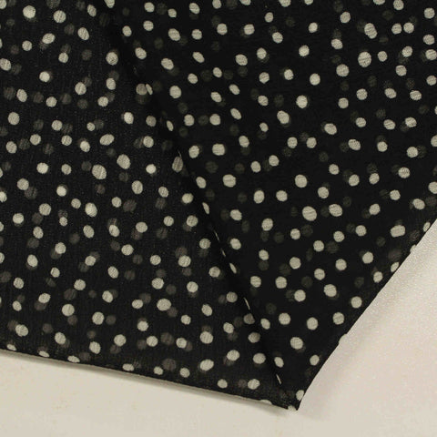 White Dots Chiffon, Polyester, 60 gsm