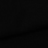 Polyester Viscose Stretch Rib Knit Fabric, 466 gsm, 125 cm — Black — photo 3
