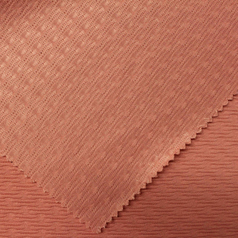 Jacquard 100% Polyester Interlock Knit Fabric, 274 gsm, 160 cm — Red