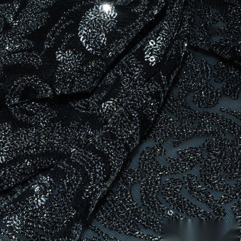 Navy Abstract Mesh, Polyester