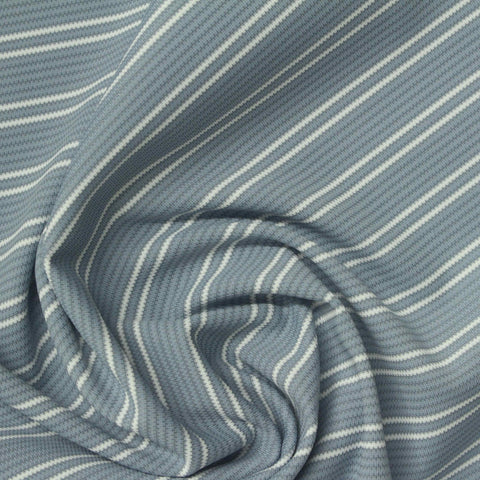 White Horizontal-Stripe Knit, Nylon-Poly
