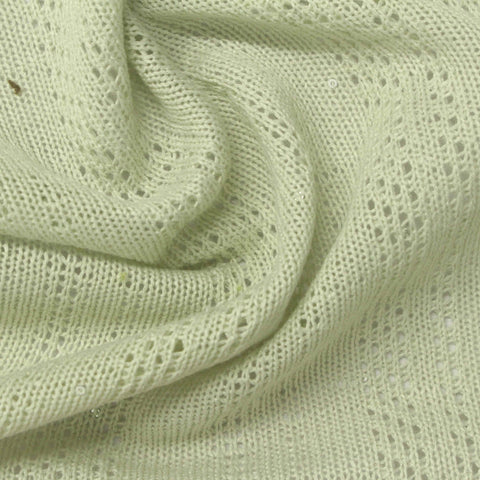 Pale Green Vertical-Eyelet Pointelle Knit, Polyester