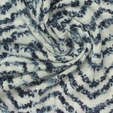 Blue Chevron Jersey Knit, Polyester — photo 3