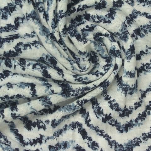 Blue Chevron Jersey Knit, Polyester