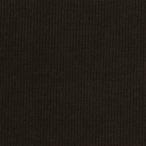Polyester Cotton Stretch Rib Knit Fabric, 280 gsm, 120 cm — Brown